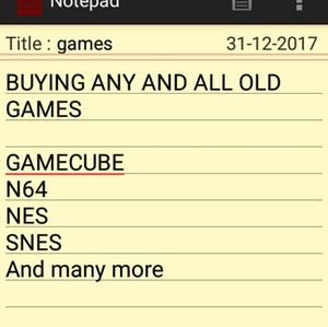 Looking to buy any and all old games nintendo